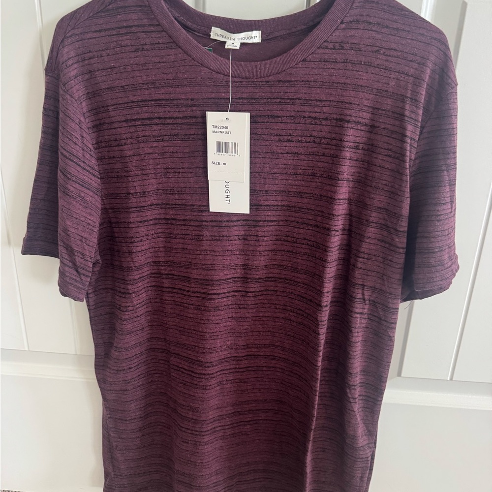 Threads 4 Thought Men's Purple Striped Tee